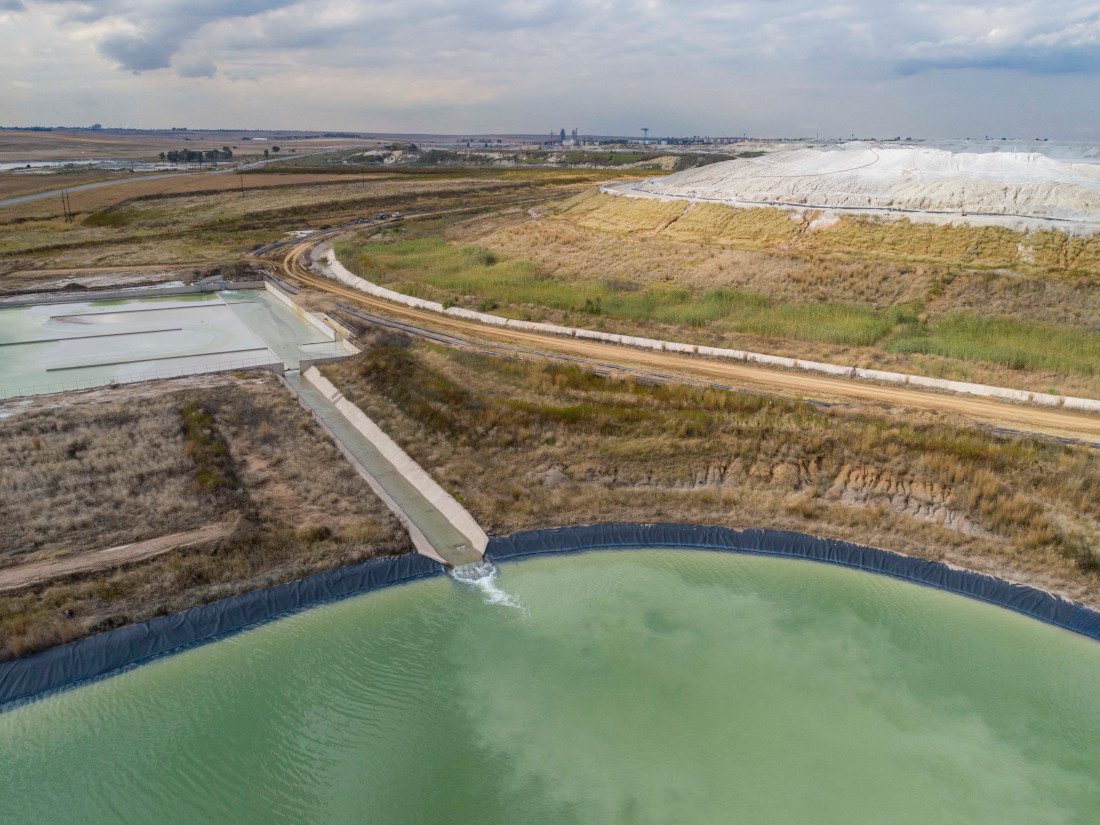 Mine Rehabilitation A mine tailings dam site.